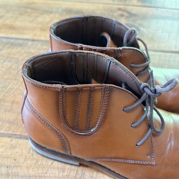 Kids Stacey Adams Brown Maxwell Plain‎ Toe Chukka Boot Dress Shoe Size 2 - Picture 9 of 10